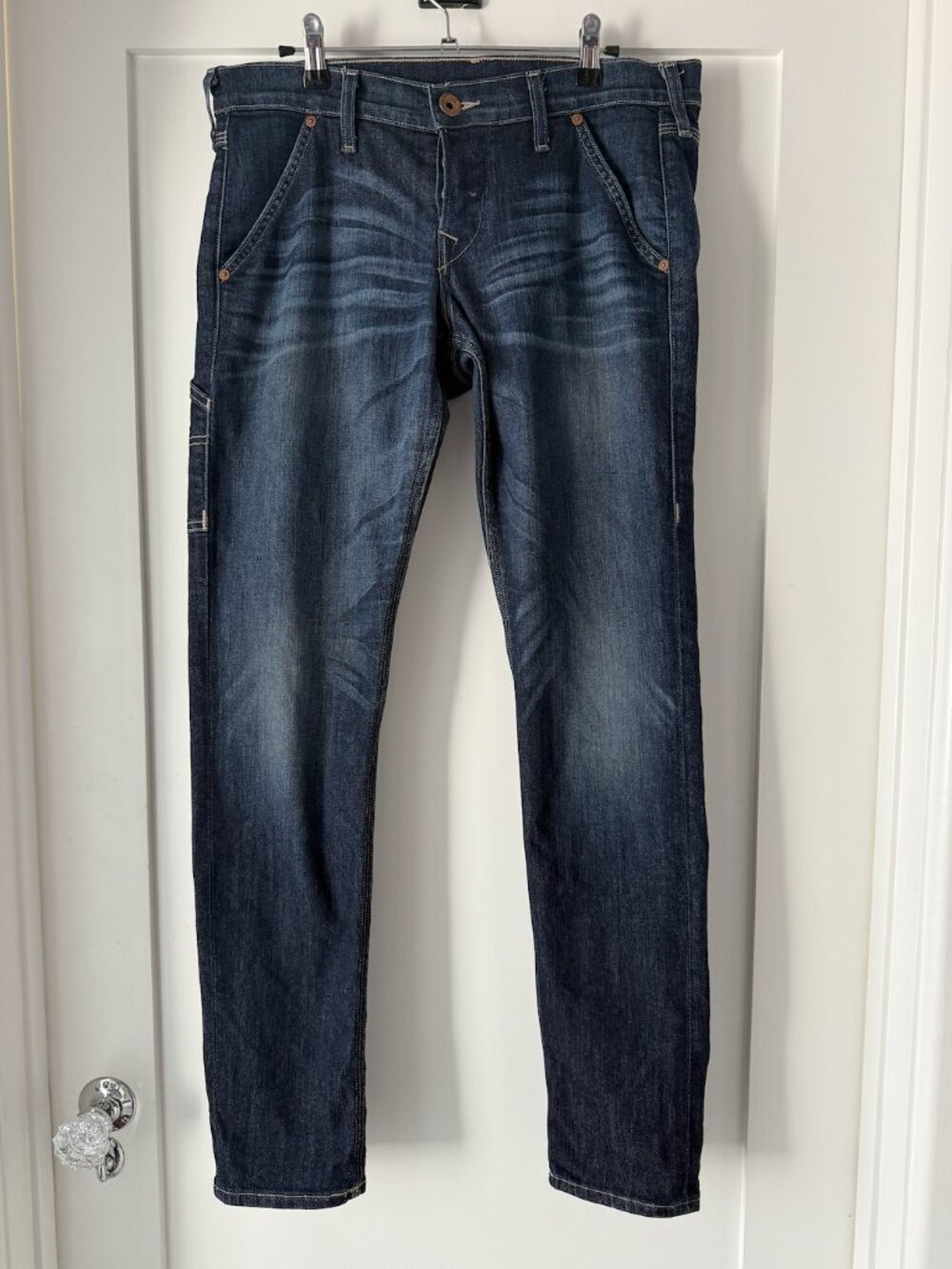 True Religion Low Rise Skinny Jeans Size 28 Y2K Dark Wash USA Made Slim Denim